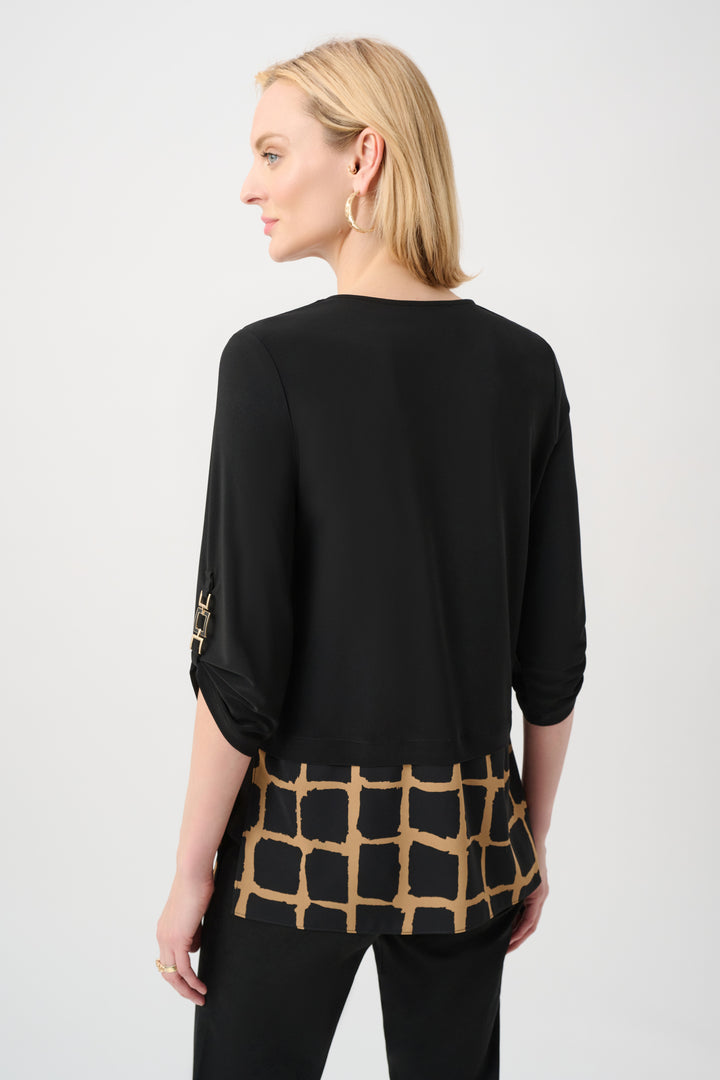 Silky Knit Abstract Print Straight Tunic Style 263094