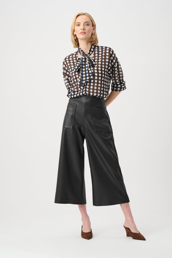 Leatherette Pull-On Culotte Pants Style 263096