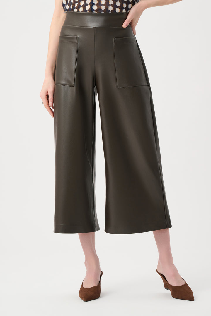 Leatherette Pull-On Culotte Pants Style 263096