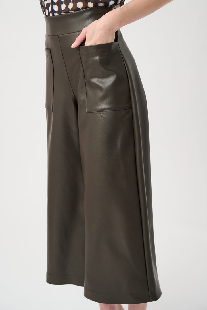 Leatherette Pull-On Culotte Pants Style 263096