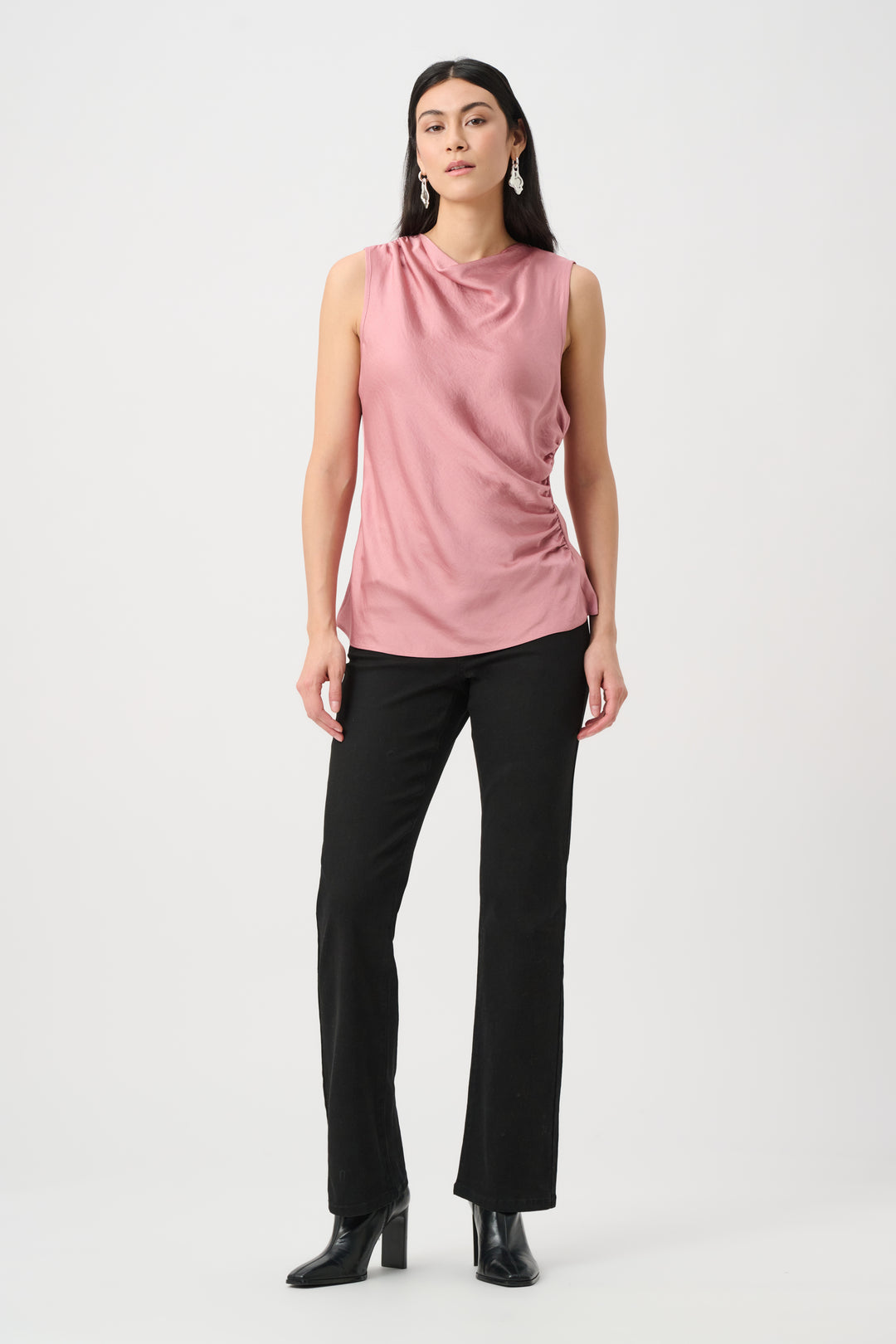 Recycled Satin Sleeveless Cowl Top Style 263098