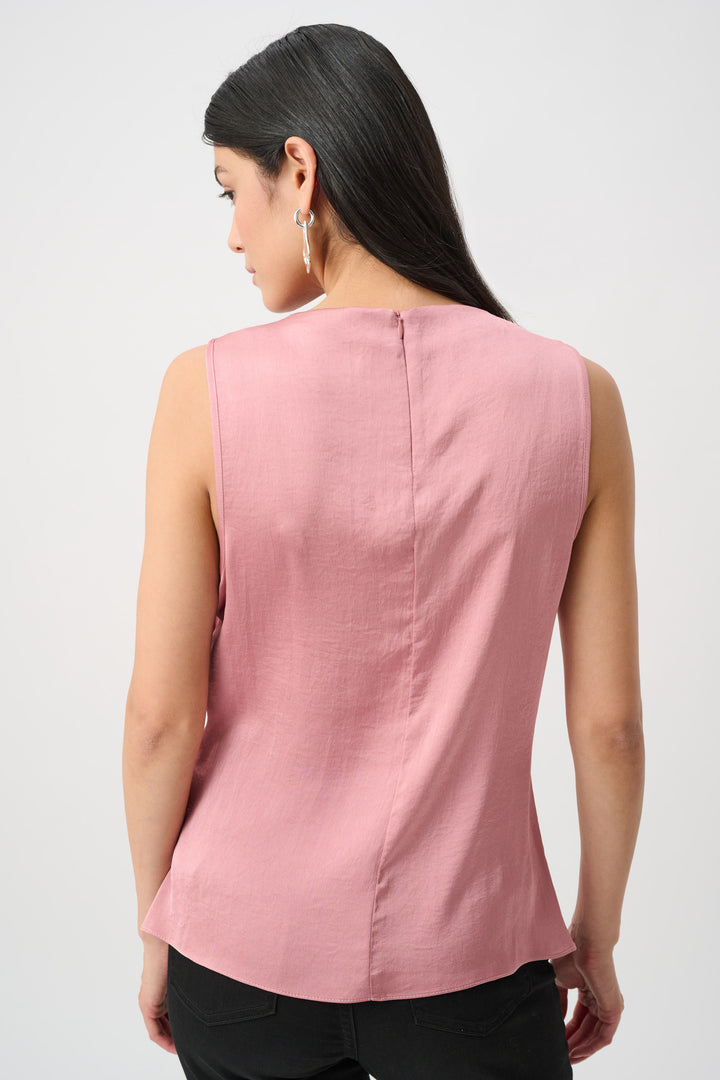 Recycled Satin Sleeveless Cowl Top Style 263098