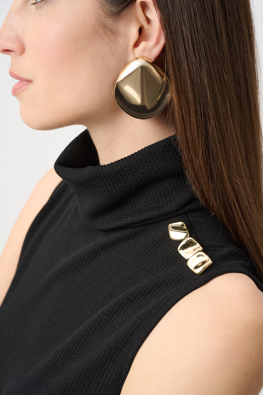 Jacquard Sweater Knit Fitted Turtleneck Top Style 263101