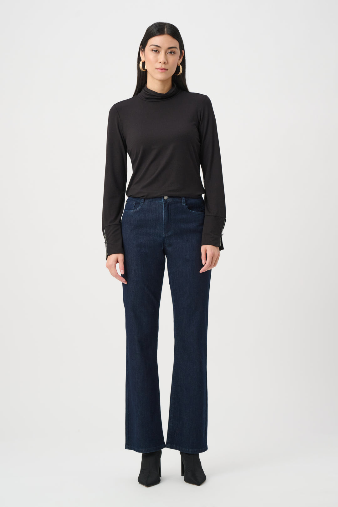 Jersey Fitted Mock-Neck Top Style 263103