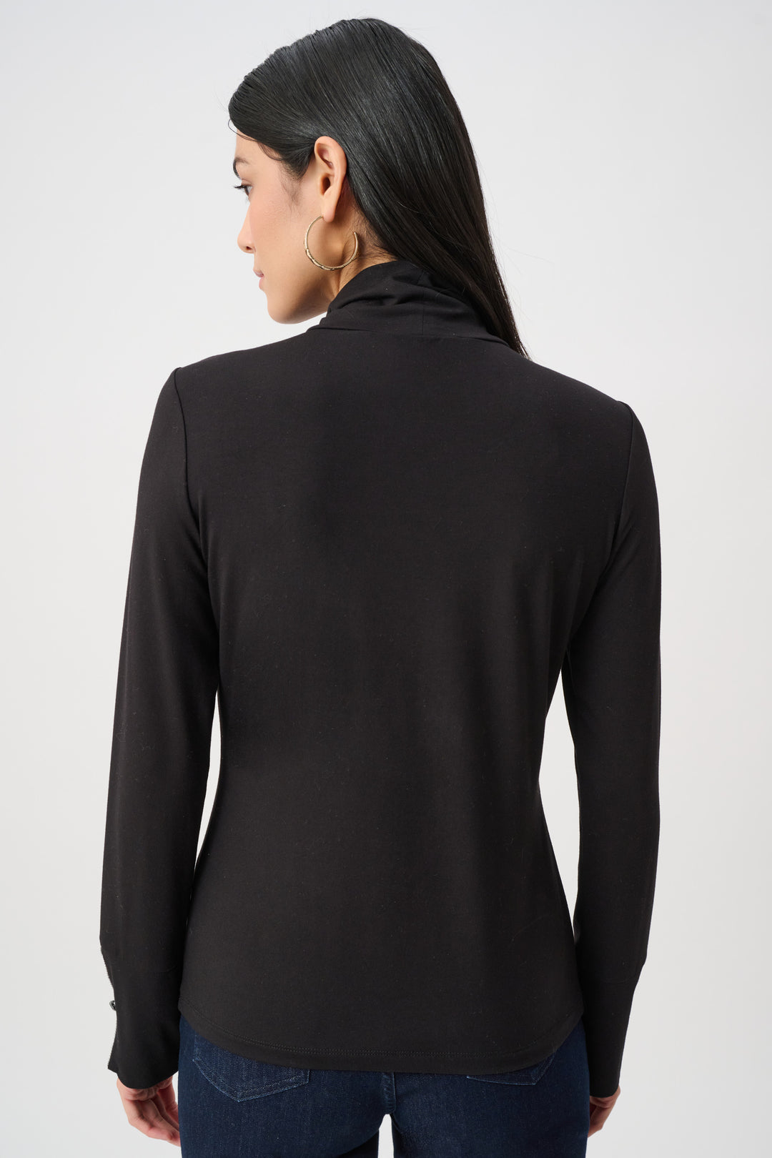 Jersey Fitted Mock-Neck Top Style 263103