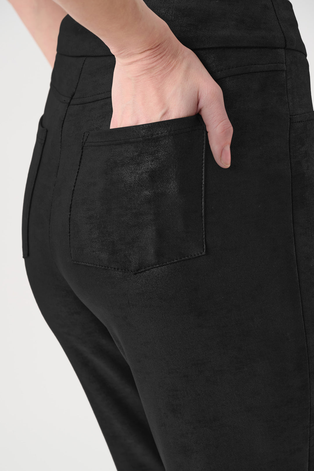 Foiled Silky Knit Straight Pull-On Pants Style 263104