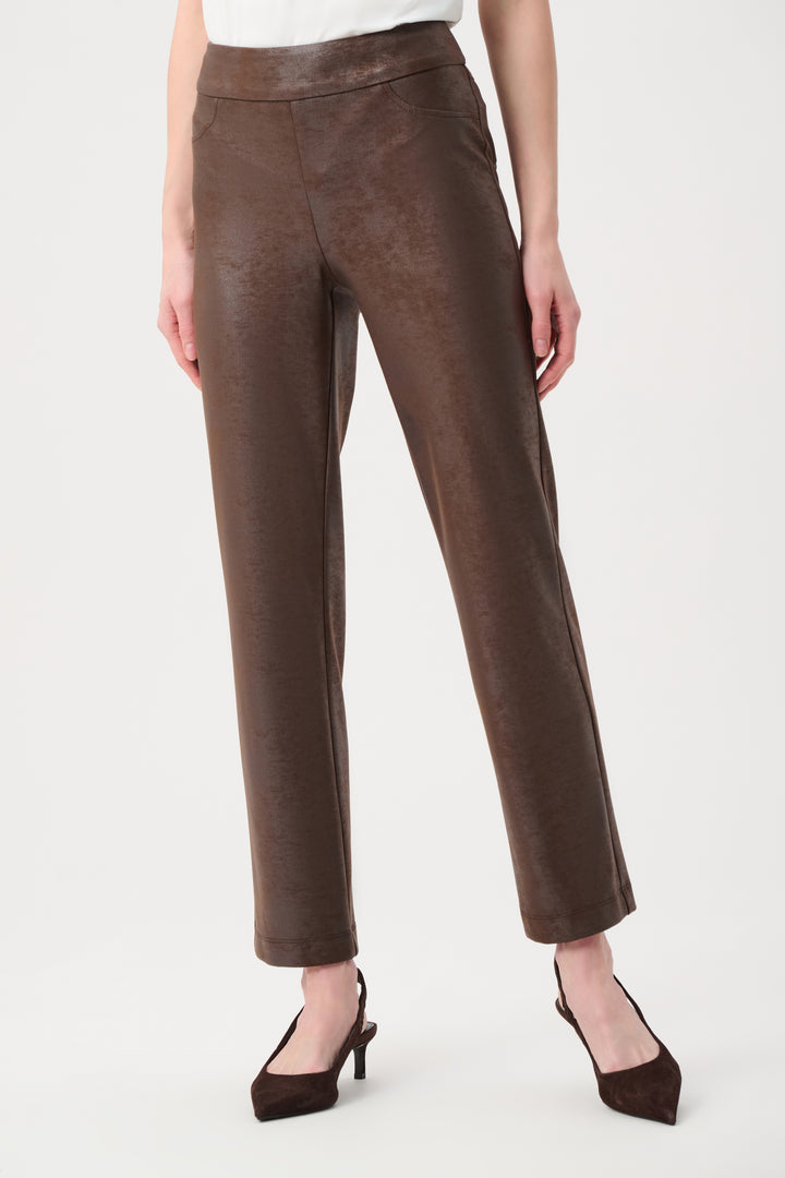 Foiled Silky Knit Straight Pull-On Pants Style 263104