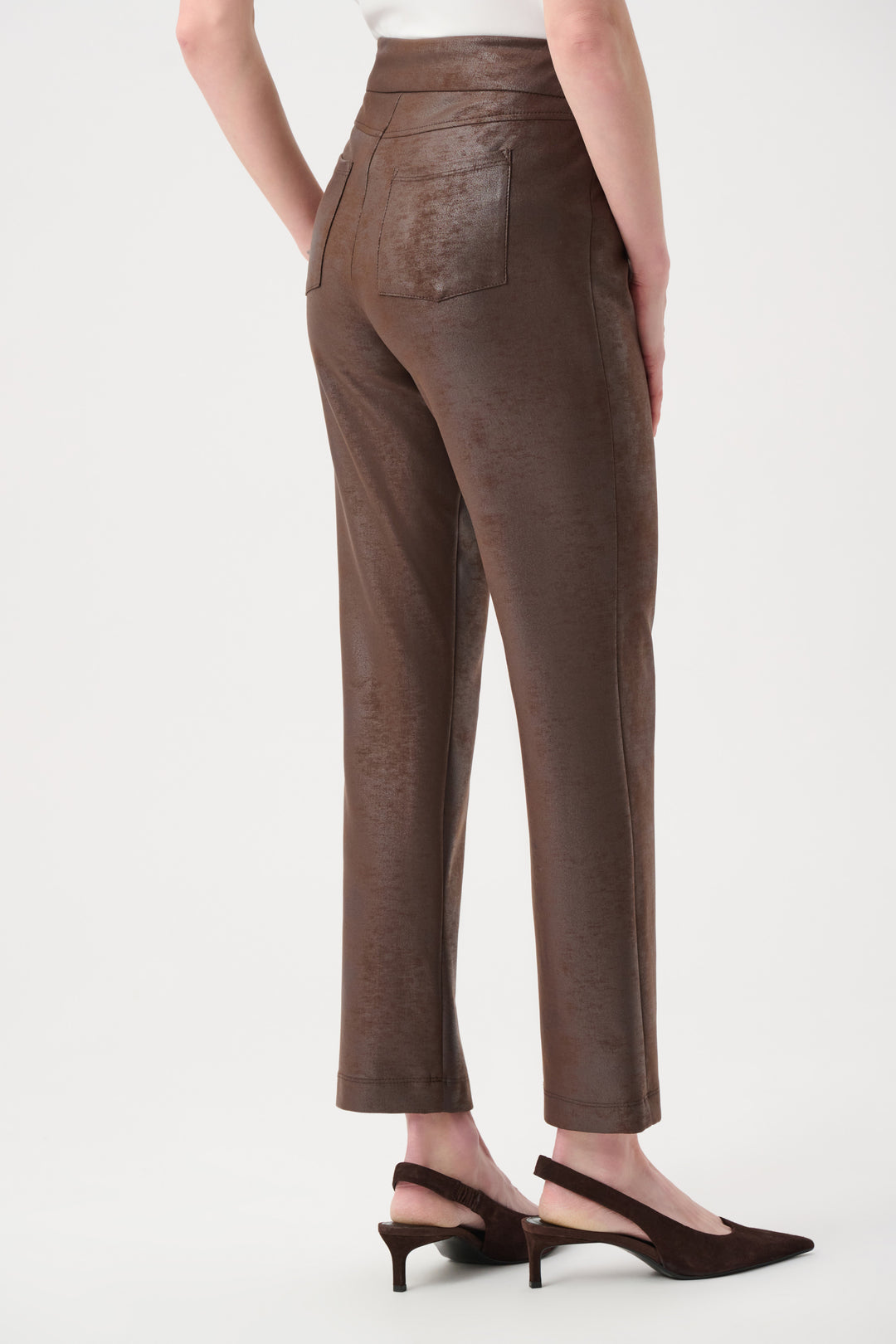 Foiled Silky Knit Straight Pull-On Pants Style 263104