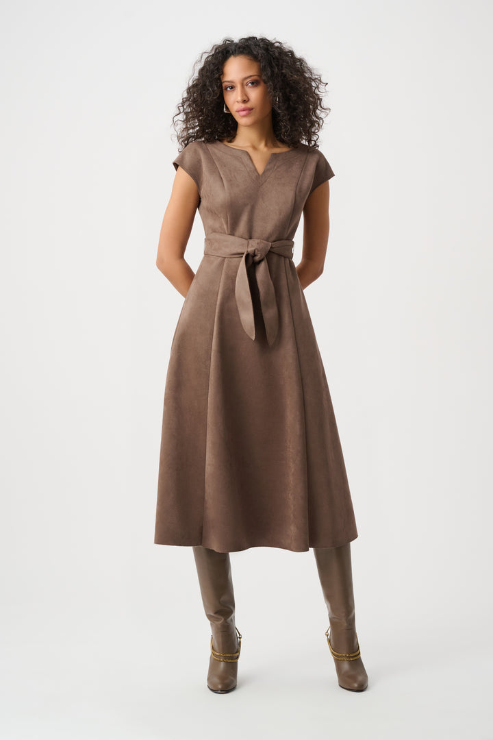 Scuba Suede Fit-and-Flare Dress Style 263105