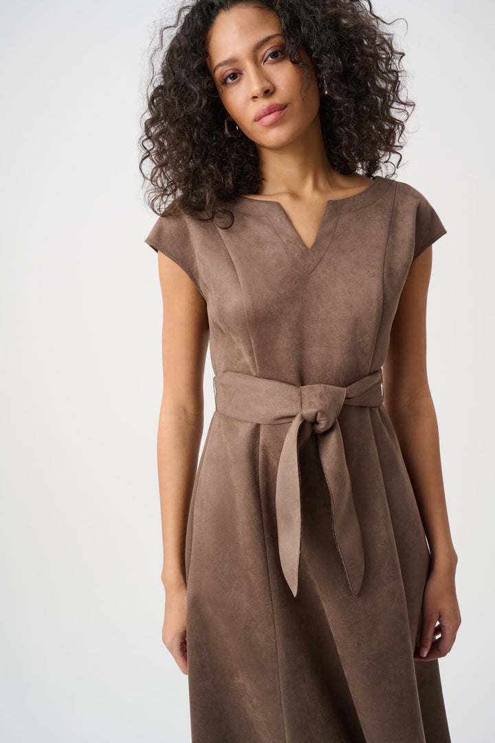 Scuba Suede Fit-and-Flare Dress Style 263105