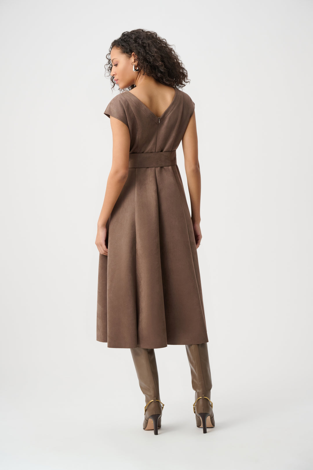 Scuba Suede Fit-and-Flare Dress Style 263105