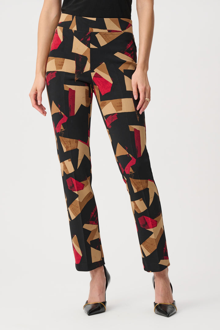 Silky Knit Abstract Print Straight Pull-On Pant Style 263119