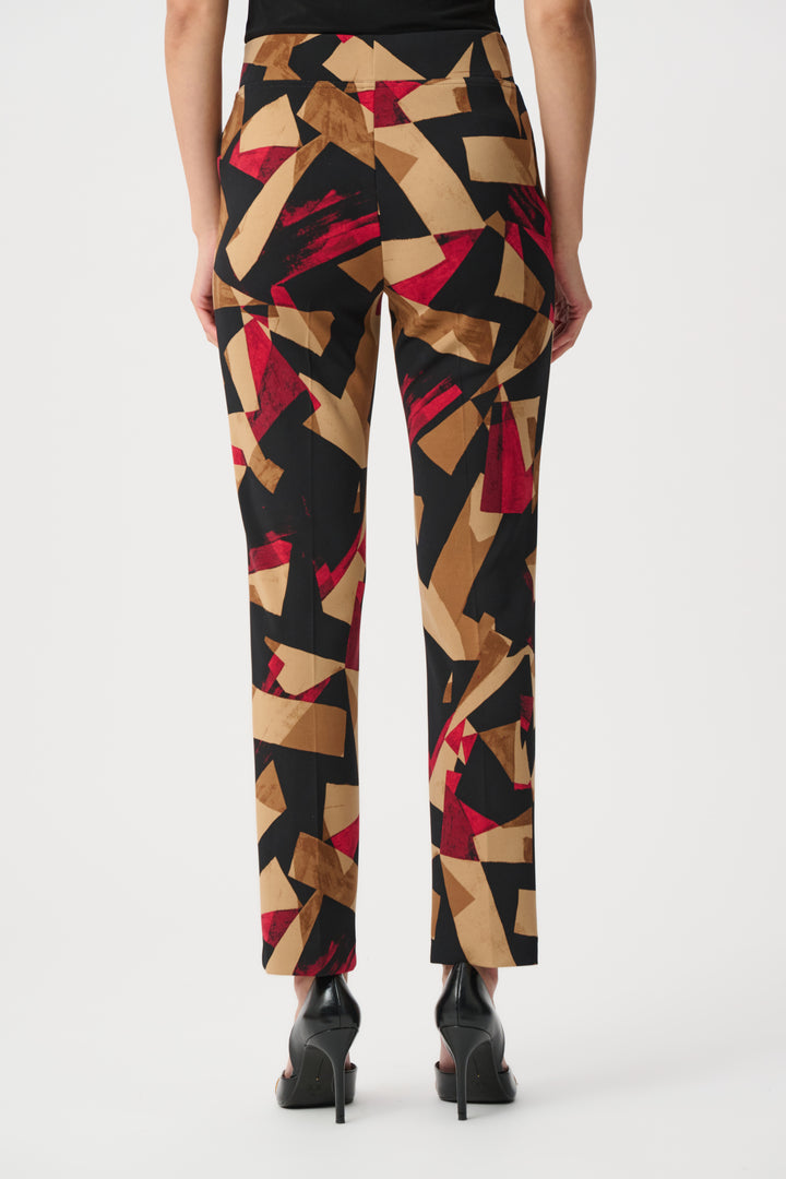 Silky Knit Abstract Print Straight Pull-On Pant Style 263119