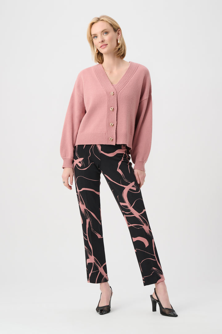 Silky Knit Abstract Print Straight Pull-On Pant Style 263119