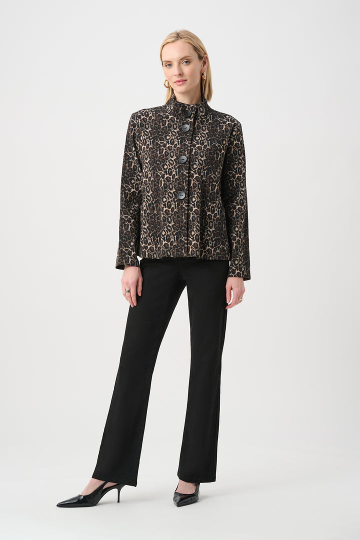 Jacquard Animal Print Trapeze Jacket Style 263124