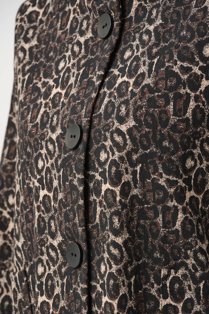 Jacquard Animal Print Trapeze Jacket Style 263124