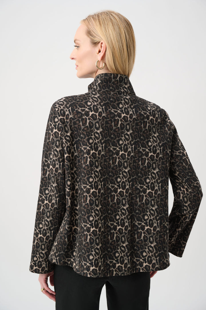 Jacquard Animal Print Trapeze Jacket Style 263124