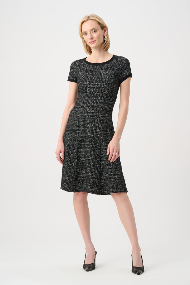 Lurex Jacquard Check A-Line Dress Style 263131