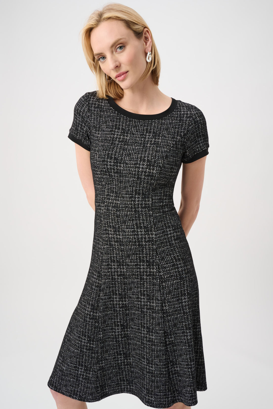 Lurex Jacquard Check A-Line Dress Style 263131