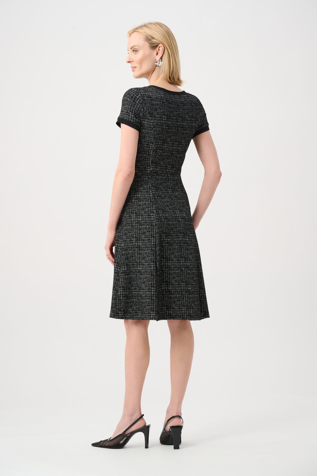 Lurex Jacquard Check A-Line Dress Style 263131