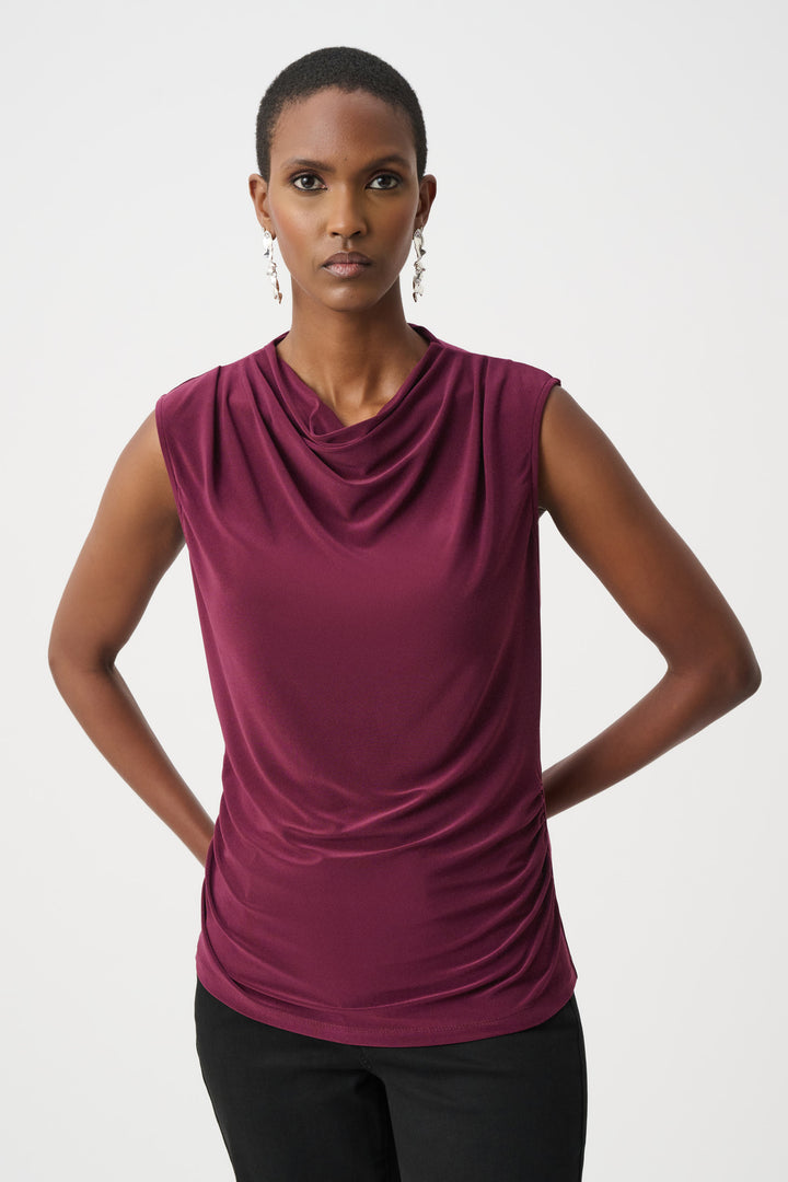 Silky Knit Sleeveless Cowl-Neck Top Style 263140