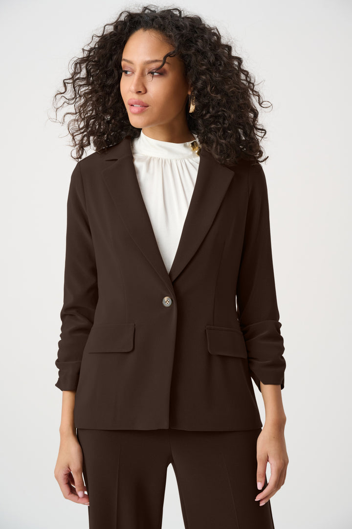 Melange Silky Knit Straight Blazer Style 263144