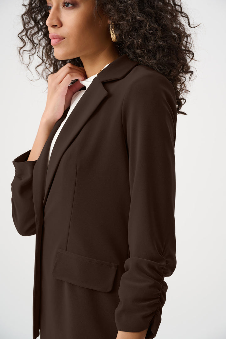 Melange Silky Knit Straight Blazer Style 263144