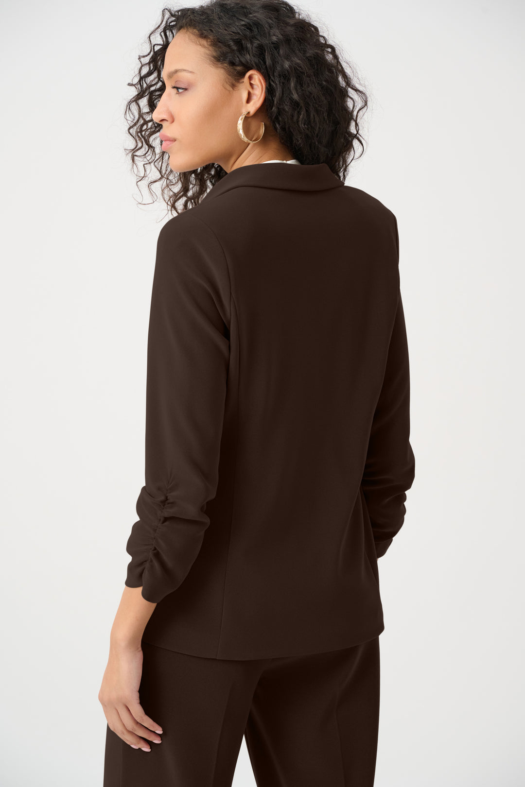 Melange Silky Knit Straight Blazer Style 263144