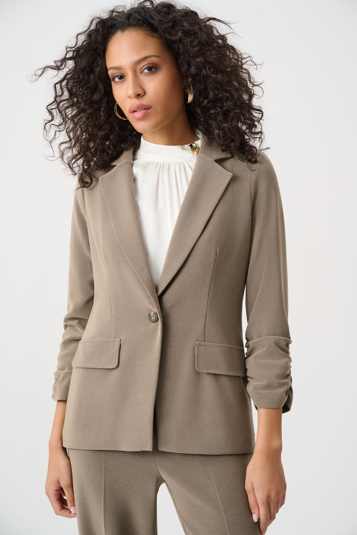 Melange Silky Knit Straight Blazer Style 263144