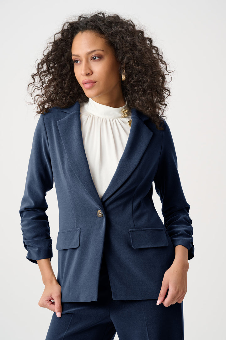 Melange Silky Knit Straight Blazer Style 263144