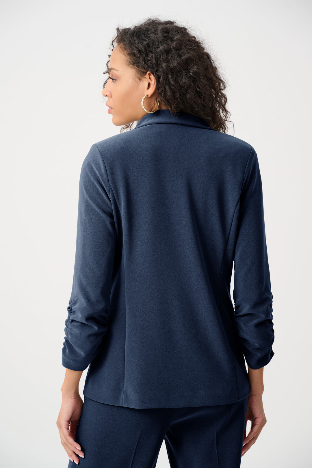 Melange Silky Knit Straight Blazer Style 263144