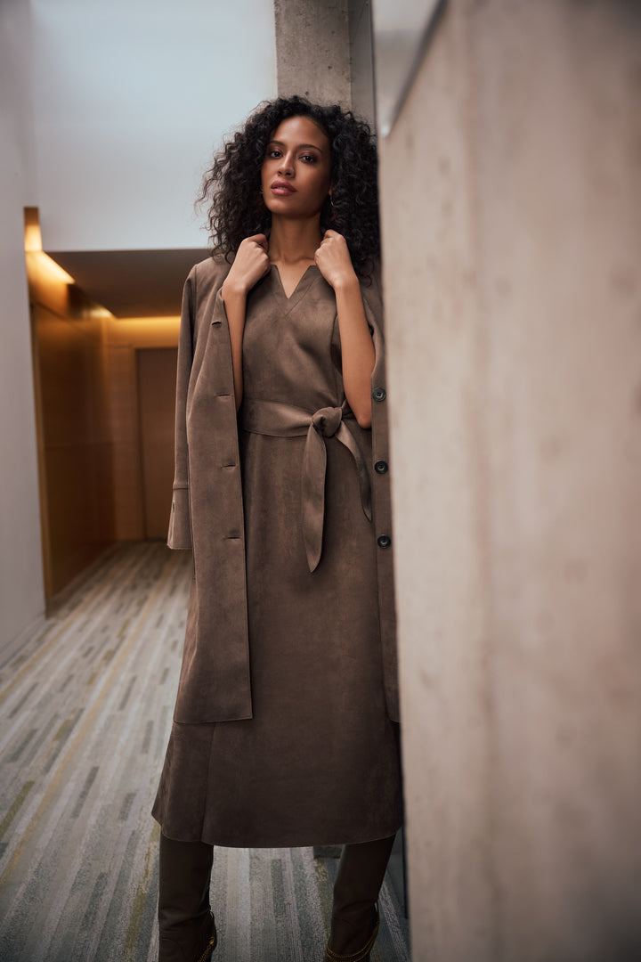 Scuba Suede Straight Coat Style 263146