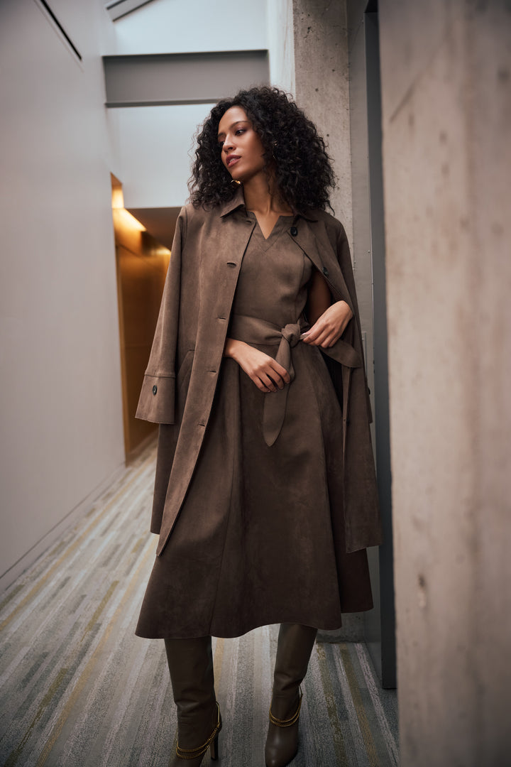 Scuba Suede Straight Coat Style 263146