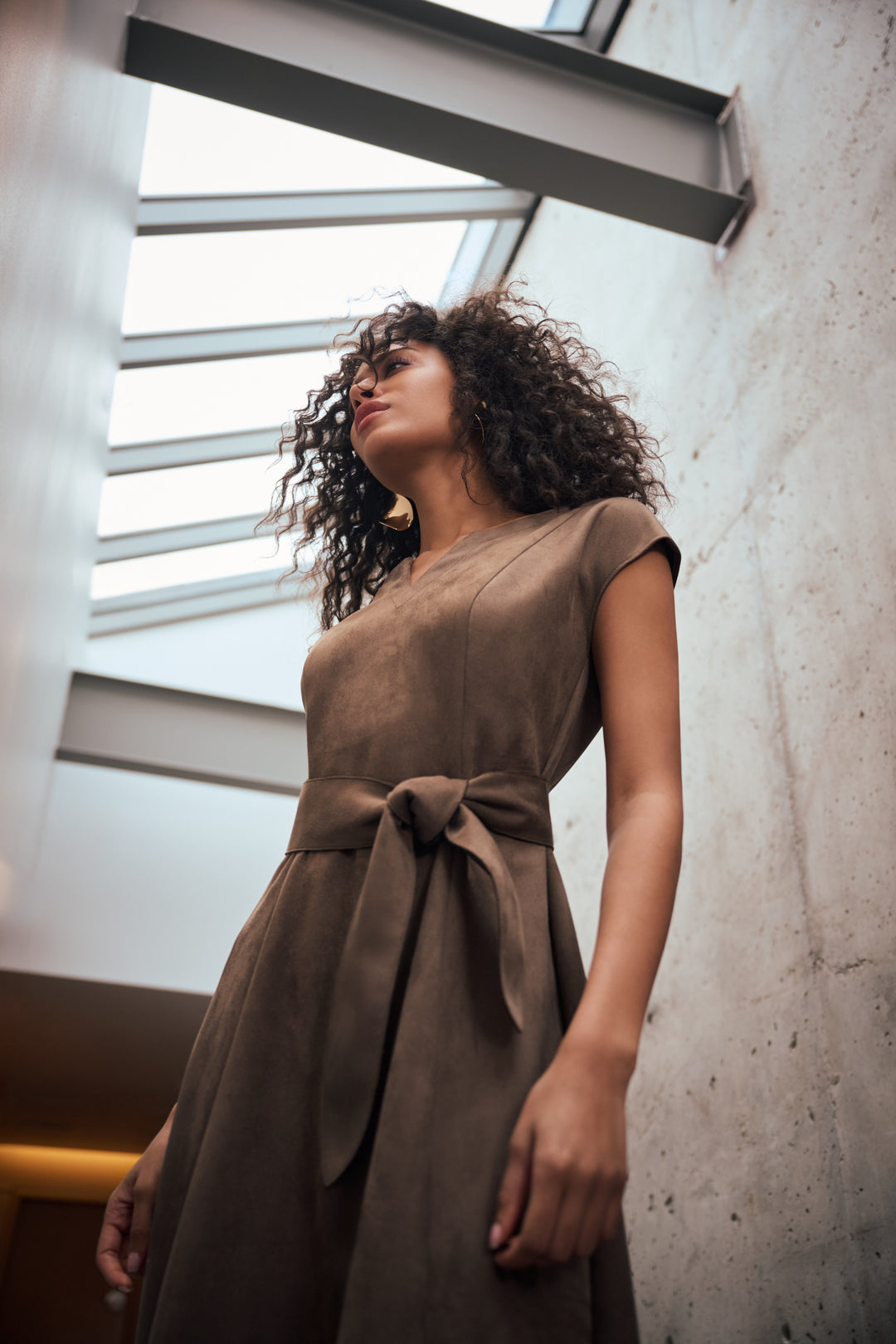 Scuba Suede Fit-and-Flare Dress Style 263105