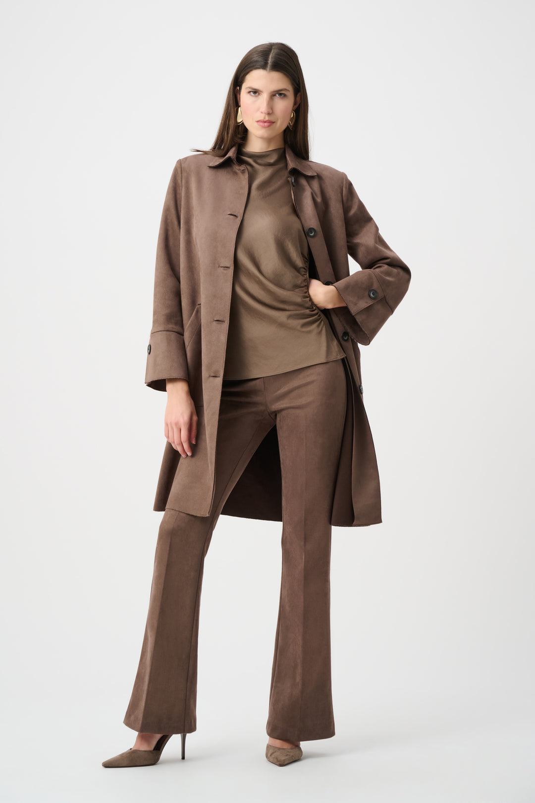 Scuba Suede Straight Coat Style 263146