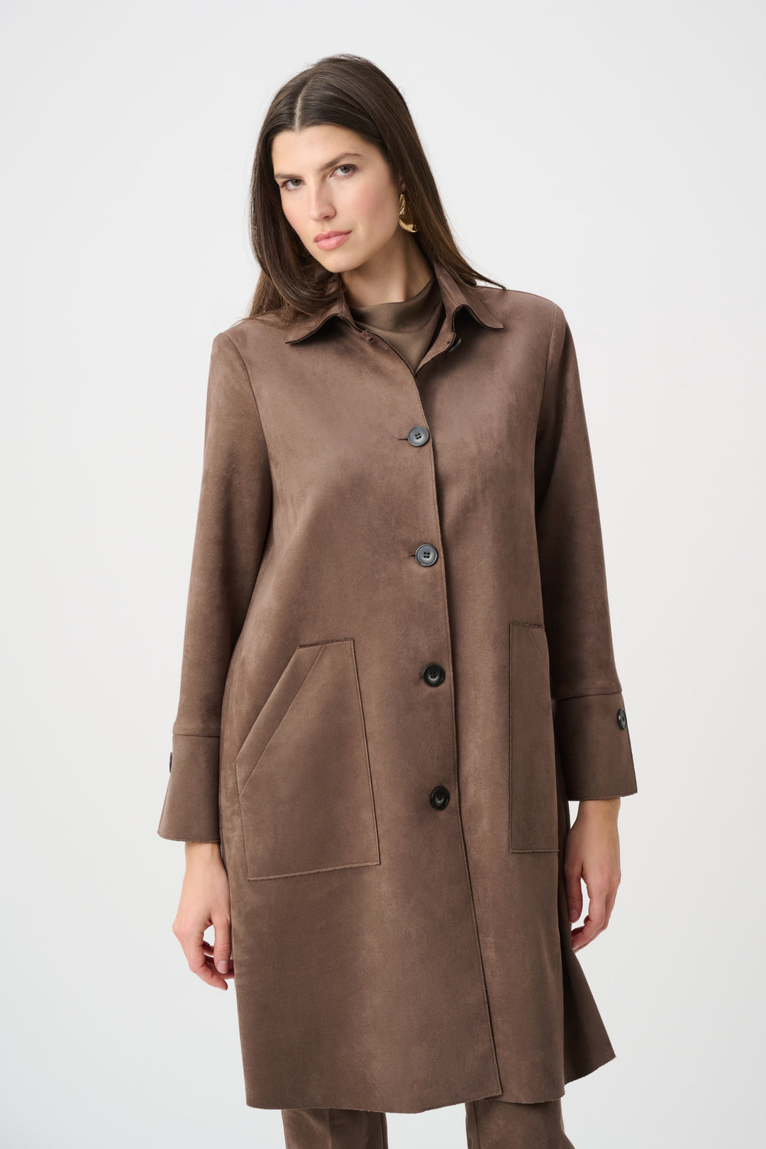 Scuba Suede Straight Coat Style 263146