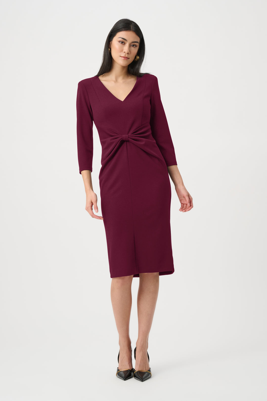 Scuba Crepe Knotted-Waist Sheath Dress Style 263150