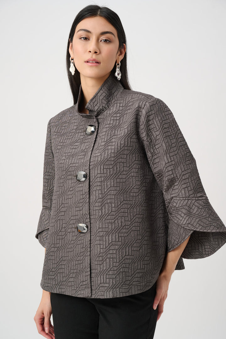 Geometric Jacquard Trapeze Jacket Style 263152