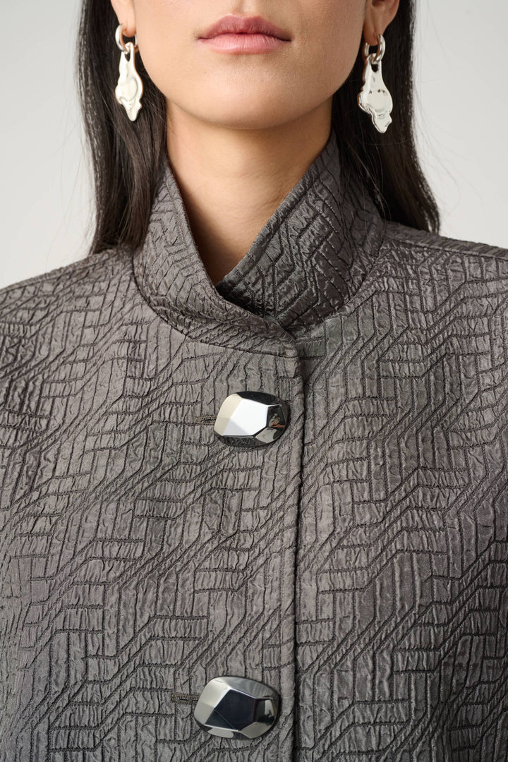 Geometric Jacquard Trapeze Jacket Style 263152
