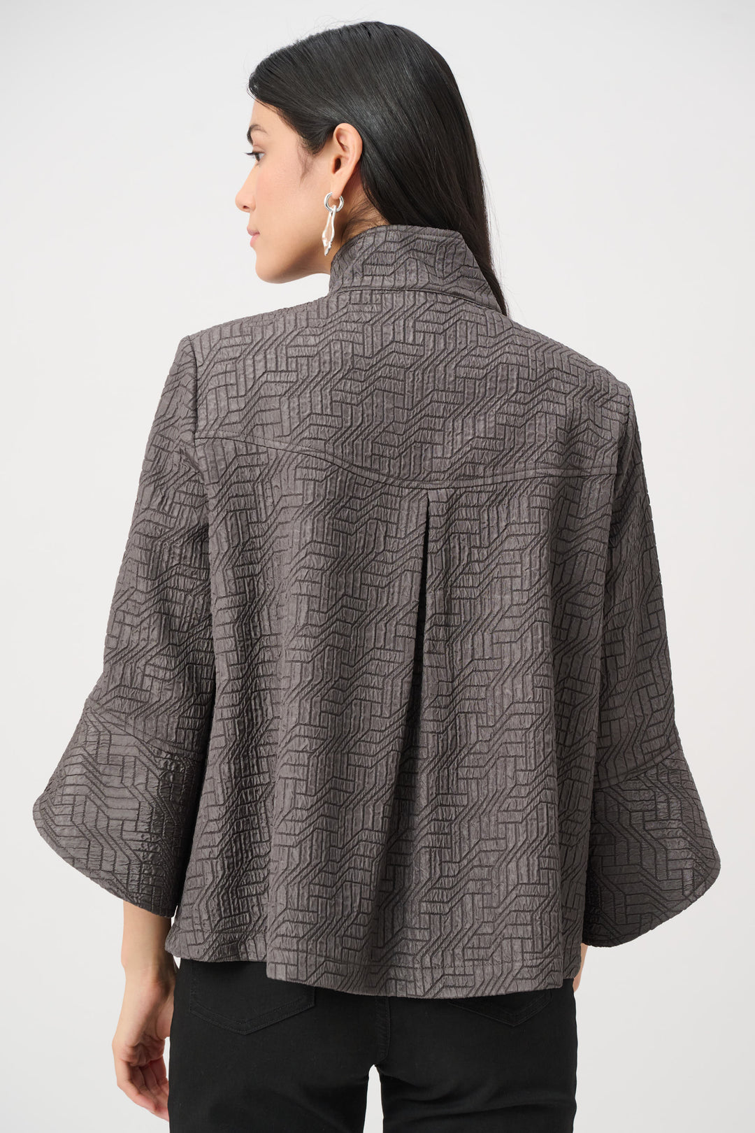 Geometric Jacquard Trapeze Jacket Style 263152