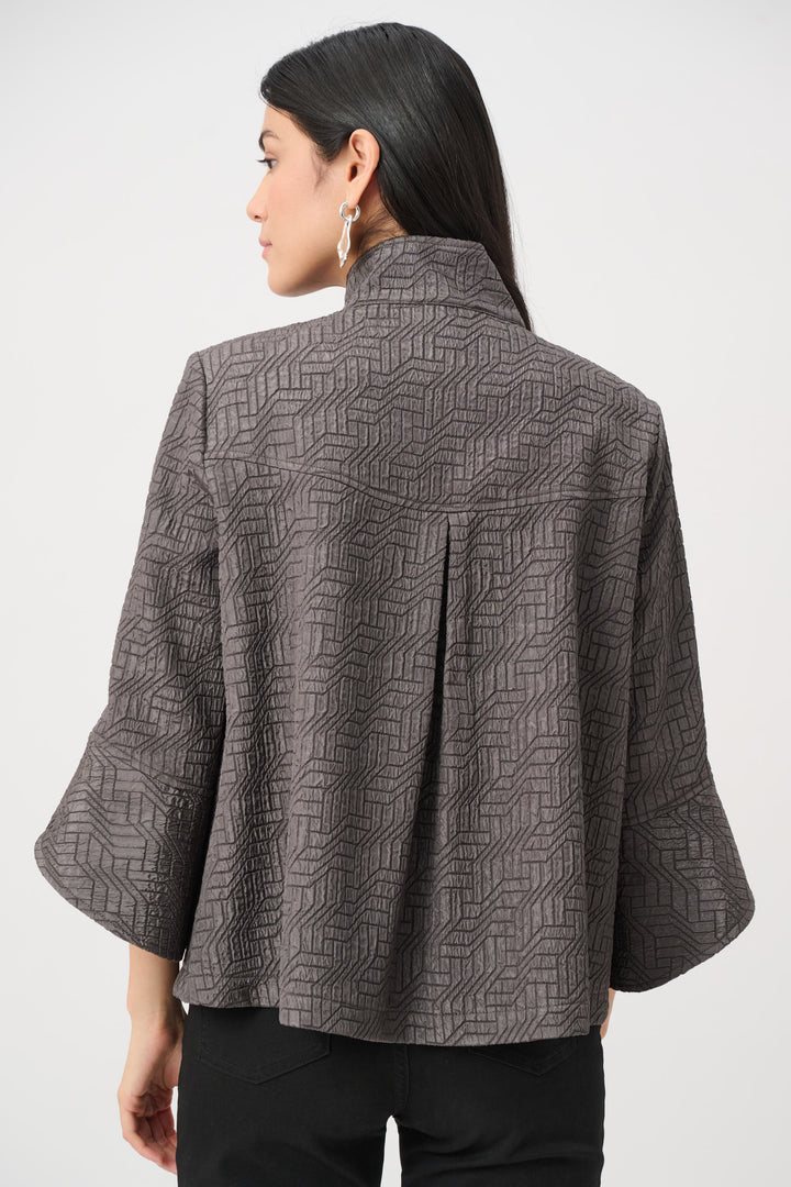 Geometric Jacquard Trapeze Jacket Style 263152
