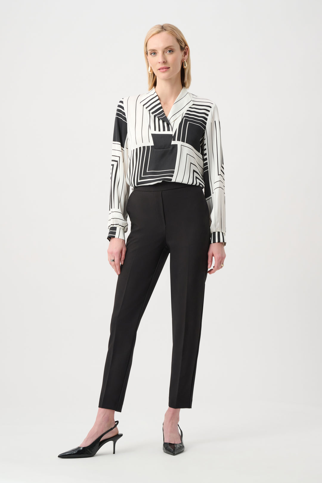 Recycled Satin Geometric Print Boxy Top Style 263153