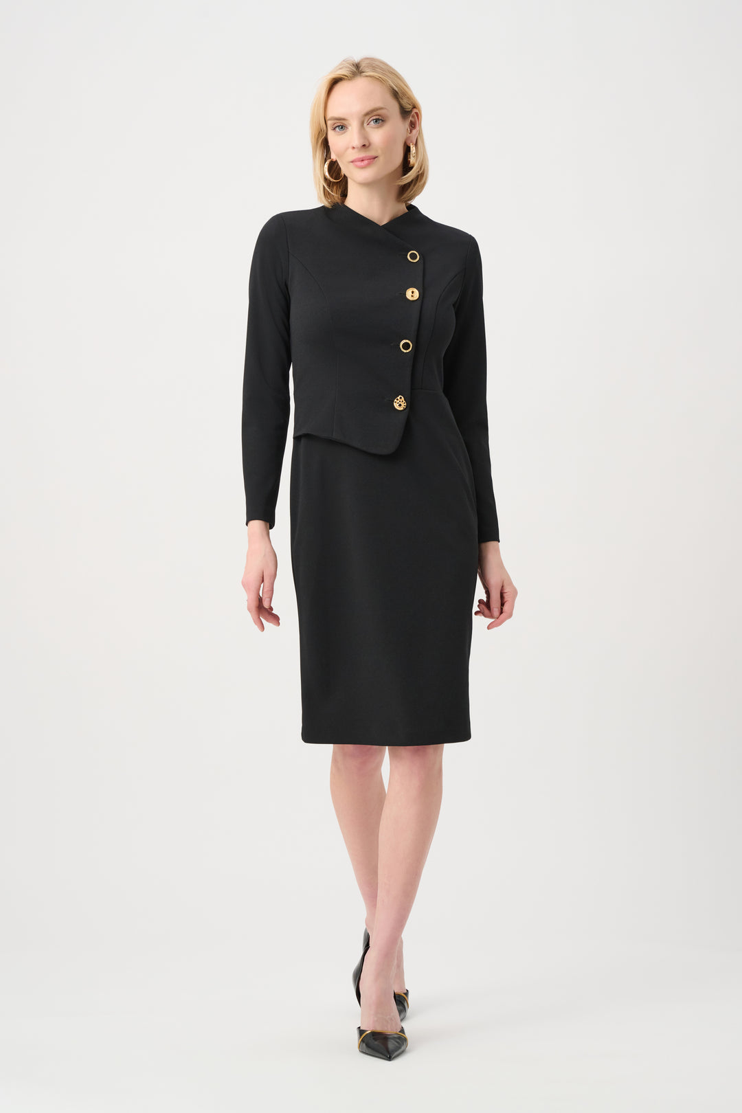 Scuba Crepe Mock-Neck Sheath Dress Style 263158