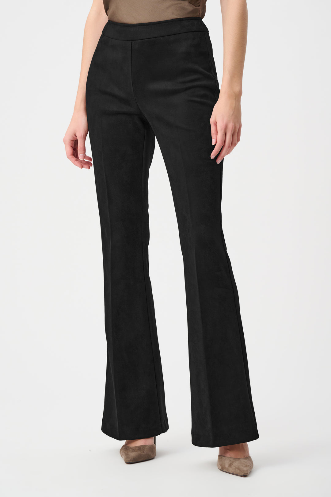 Scuba Suede Flared Pull-On Pants Style 263160
