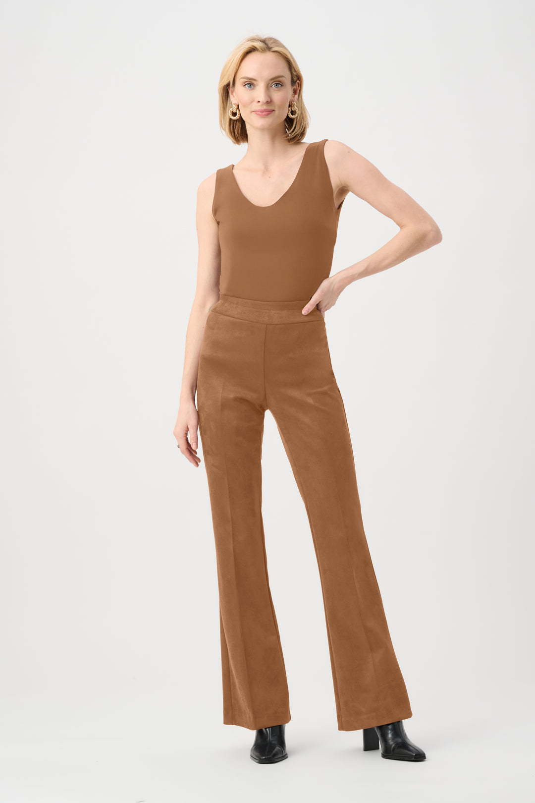 Scuba Suede Flared Pull-On Pants Style 263160
