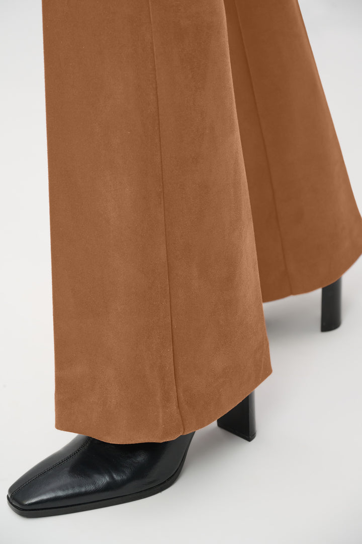Scuba Suede Flared Pull-On Pants Style 263160