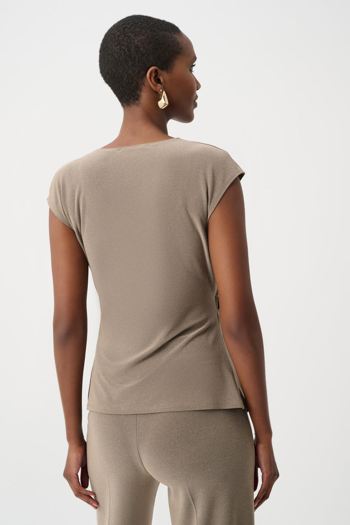 Melange Silky Knit Fitted Wrap Top Style 263161