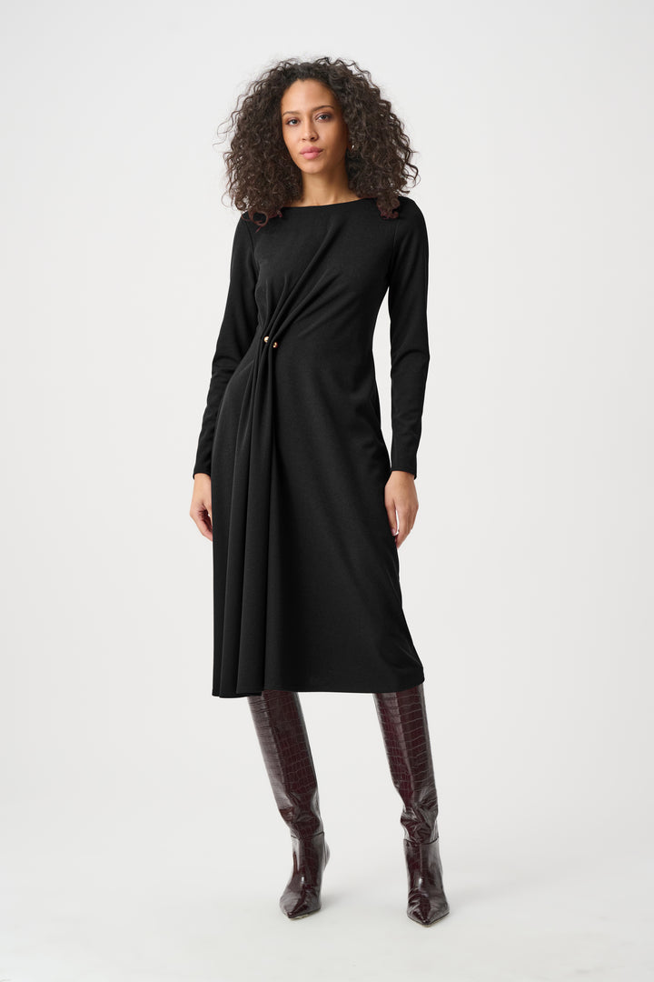 Scuba Crepe Draped Front Sheath Dress Style 263178