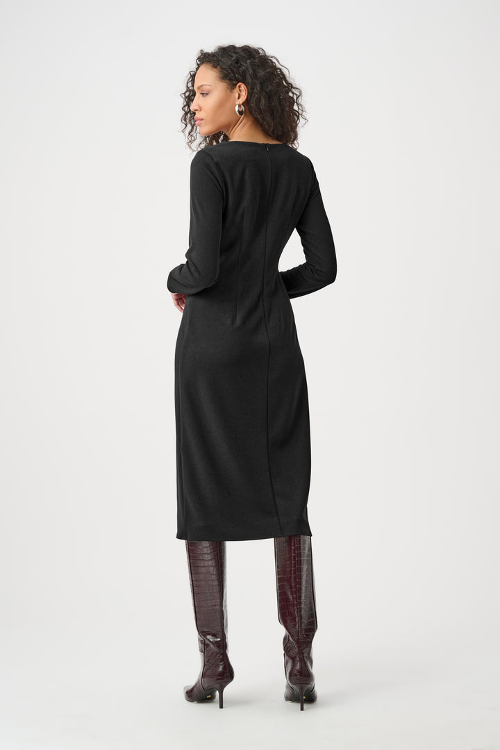 Scuba Crepe Draped Front Sheath Dress Style 263178