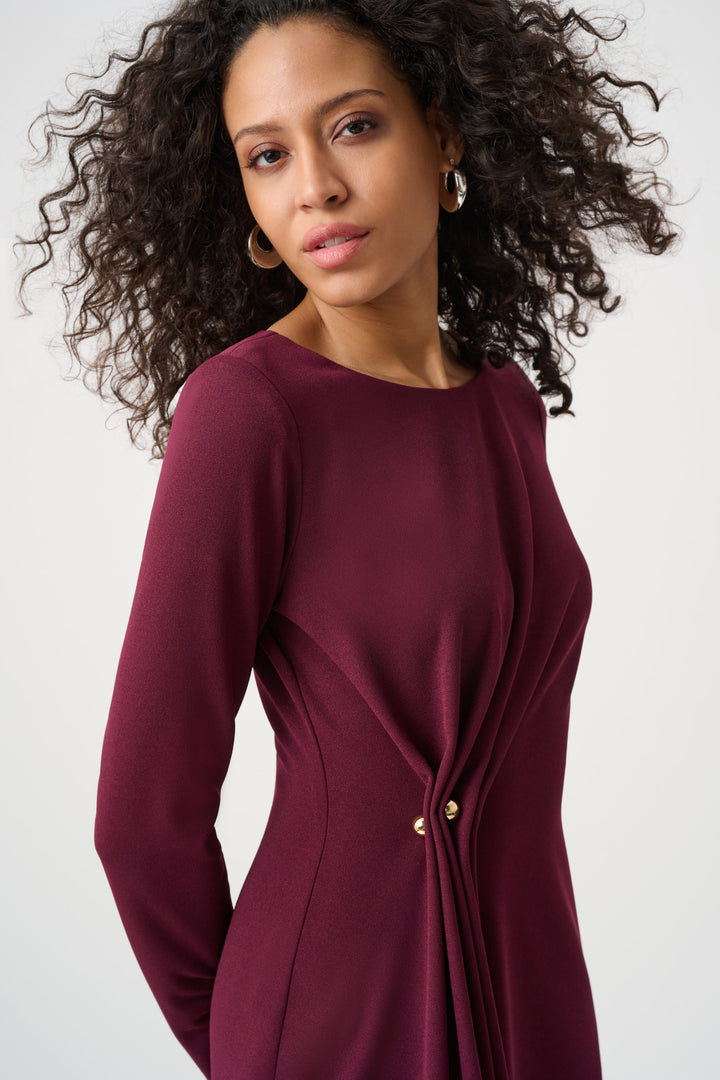 Scuba Crepe Draped Front Sheath Dress Style 263178